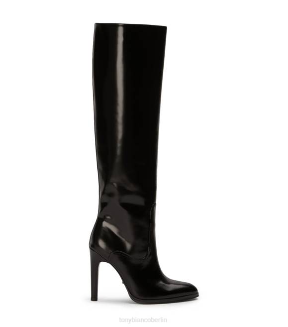 kniehohe Stiefel| de Tony Bianco Frauen heiße Wadenstiefel Schwarz hochglänzend 4624395